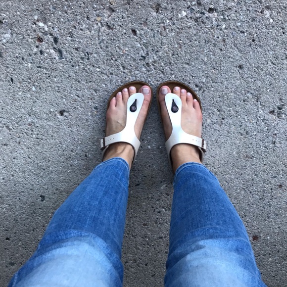 birkenstock gizeh graceful pearl white